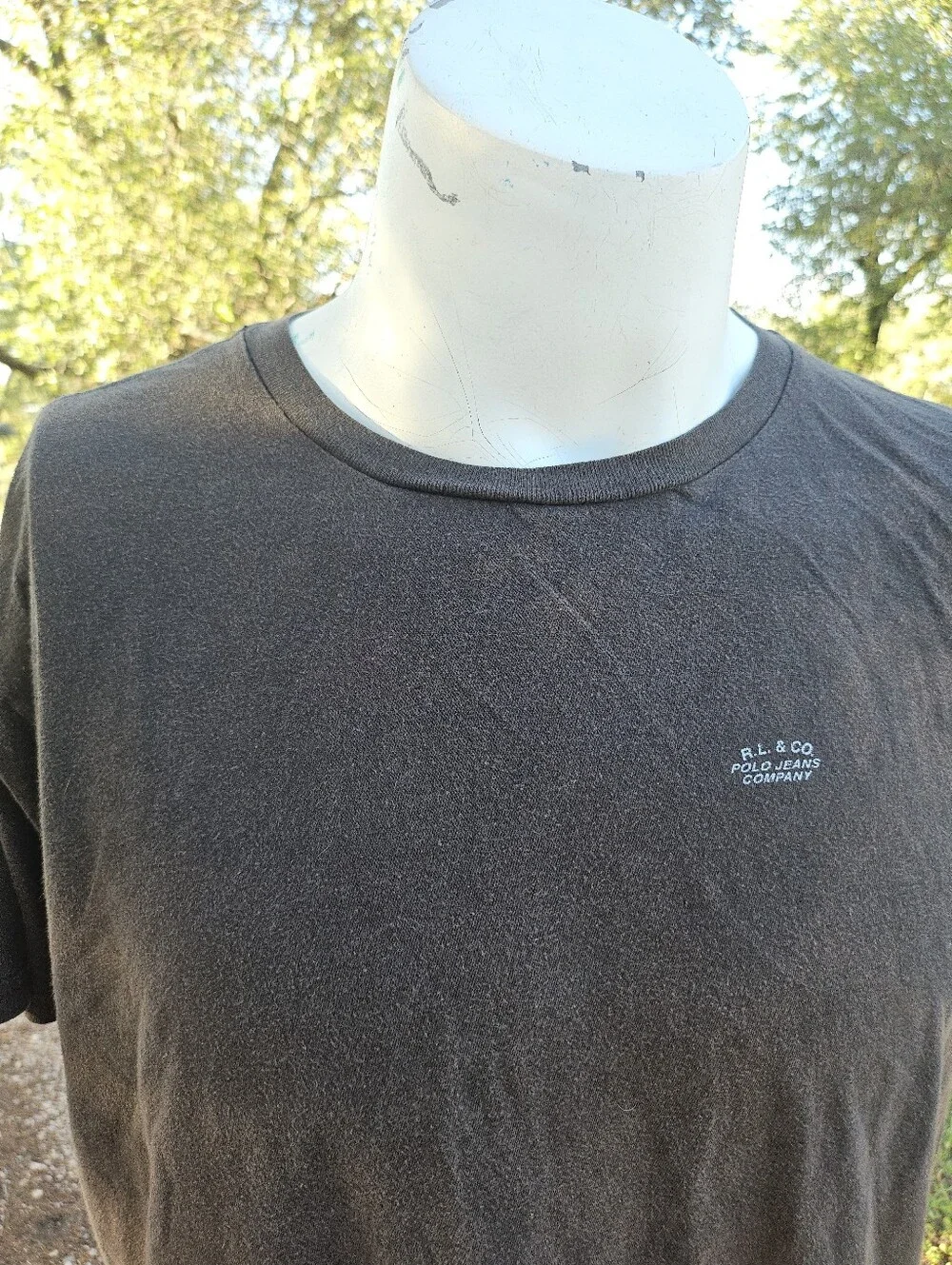 Polo Jeans Co Ralph Lauren Distressed Brown Short Sleeve T-Shirt L